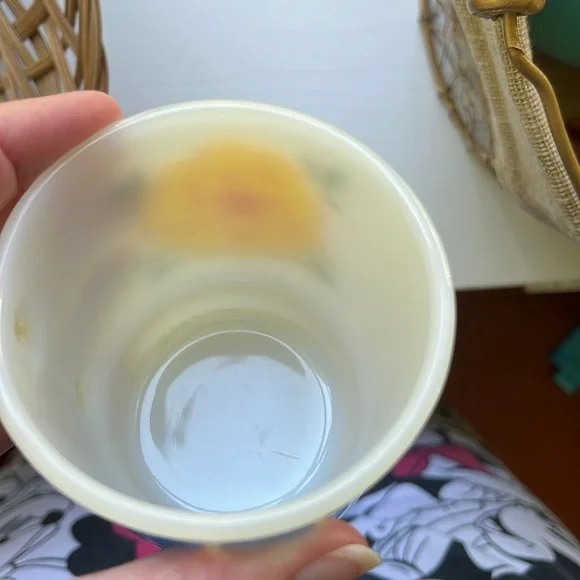 Vintage Anchor Hocking Fire King Yellow Flower/Blue Flower small mug - Picture 4 of 4